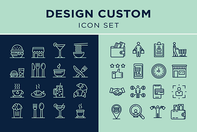 Custom Made Icon Set 3d app art branding design flat graphic design icon illustration illustrator logo minimal typography vector web website