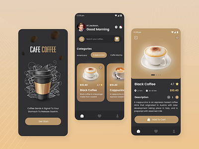 Coffee Shop App Ui app app design branding dashboard design food food delivery graphic design illustration landing page lproduct design ui ui ux