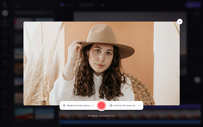 Camera Recorder camera clipchamp modal playback product design record recorder recording ui video video editing webcam