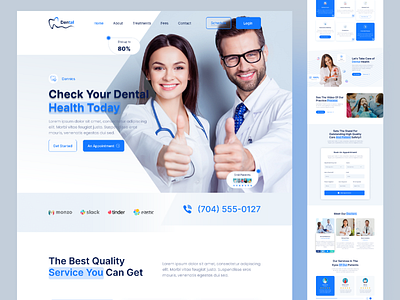 Dental Clinic Landing Page Design branding clean design clinic clinic website cosmetic sirgery dental dental landing page dentist doctor website health healthcare homepage landing page medical platform medical website modern teeth ui resourcees 2022 uiux website