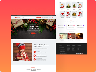 Christmas Website Landing Page christmas gift holiday landing page ui