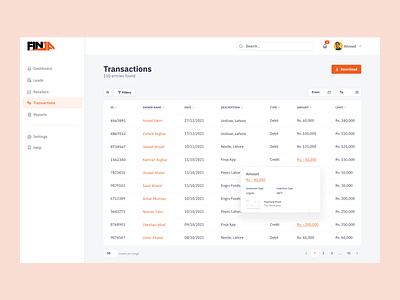 Data table view for CRM