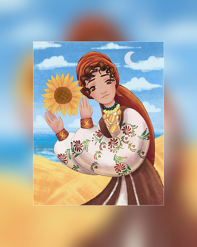 Remarkable Ukrainians | Mariia Zankovetska 2d art work artwork book illustration character art character design children book digital art illustration illustrator person portrait stand up for ukraine stop war sunflower support ukraine ukraine ukrainian ukrainian woman war in ukraine