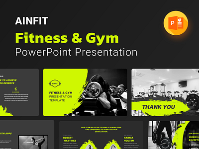 AINFIT Fitness & Gym Presentation Template business creative design fitness gym illustration infographic powerpoint powerpoint template presentation sport