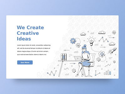 Lady working - Business Ideation Slide animation business creative design girl graphic design illustration infographic powerpoint powerpoint template presentation working girls working lady