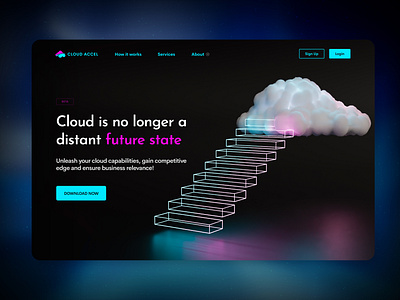 Cloud Enablement Abstract Landing Page - Hero Banner banner cloud cloudtechnology design illustration landingpage minimal userinterface