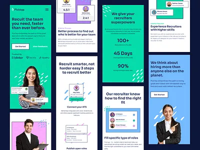 Picktop Website Responsive Design employee hiring hr landing page popular recruite recruiter responsive design responsive ui saas ui ui ux ui design ux uxdesign visual design web design web ui website website ui