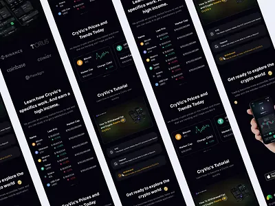 CryVic’s - Crypto Landing Page Responsive animation bit coin blockchain branding crypto crypto currency crypto exchange crypto responsive crypto trading crypto website cryptocurrency dark fintech landing page popular responsive tranding ui ui dsign web responsive