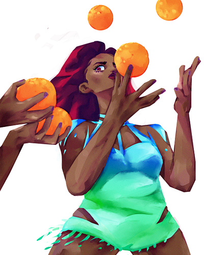 Juggling Oranges design graphic design illustration