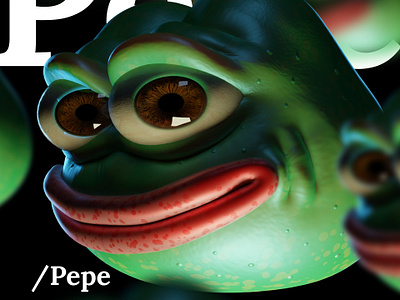 Pepe the frog l 3D character render 2d 3d 3d art 3d artist 3d graphic designer animation app assetstore betting blockchain casino crypto dashboard graphic design homepage illustration news social ui