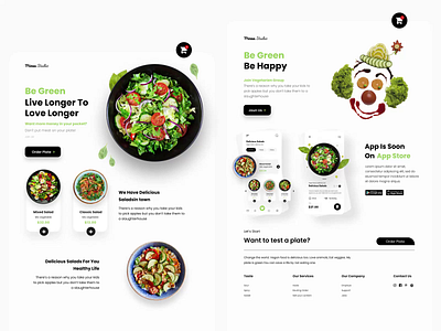 🥬 Be Green | Main Page animation app design food fruits graphic design health healthyfood homemade lunch motion graphics organic plantbased salad ui ux vegan vegetables visual design