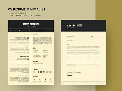 Basic CV Resume & Letter Template clean corporate cover cover letter curriculum cv design cv template design graphic design illustration introduction job letter minimal profesional cv resume resume design resume template simple vitae