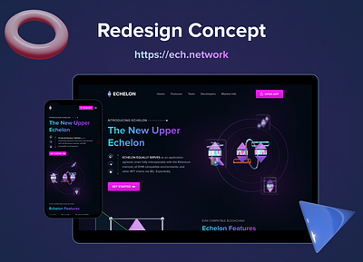 Ech.network Landing Page Redesign. art blockchain landing page crypto art crypto landing page cryptocurrency dark landing page dark theme exploration homepage landing page marketplace minimalist nft landing page nft marketplace redesign concept uiux web design website website design website redesign