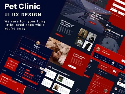 Pet Clinic UI UX animals app branding cat dark design dogs graphic design illustration logo pets trending typography ui ui ux ux vector web design