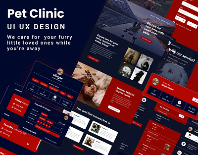 Pet Clinic UI UX animals app branding cat dark design dogs graphic design illustration logo pets trending typography ui ui ux ux vector web design