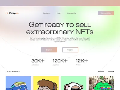 NFT Marketplace Web design landing page ui ux web design