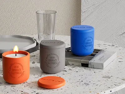CONCRETE DECORATIVE CANDLE JAR. HARMONIOUS branding concreteart decor decoration design designthinking illustration logo product
