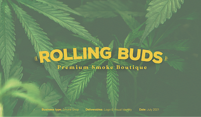 Rolling Buds Premium Smoke Boutique brand manual branding graphic design logo