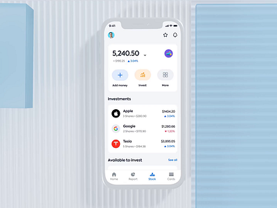 Finany- Invest in Stocks animation app design banking case study design finance fintech fintech app invest mfs mobile mobile app mobile banking money management motion graphics product design stock adviser ui uiux wallet