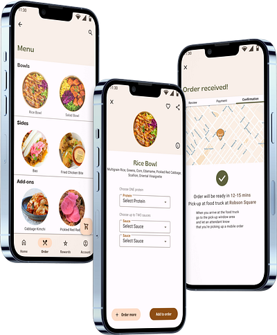 Menu ordering flow app design user experience ux