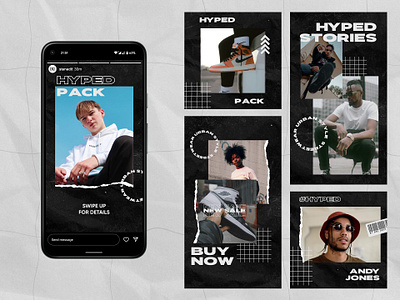 HYPED – STREETWEAR INSTAGRAM POSTS & STORIES PACK advertising animated commercial creatives fashion instagram marketing promotion sale shop shopping smm social social media store stories story streetwear trendy urban