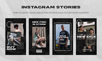 HYPED – STREETWEAR INSTAGRAM POSTS & STORIES PACK advertising animated commercial creatives fashion instagram pack post promotion sale shop shopping smm social store stories story streetwear trendy urban