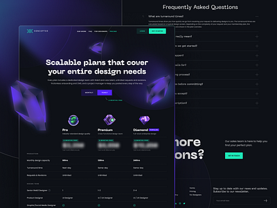 Pricing Page blockchain conversion dark interface landing page price pricing pricing page ui user experience ux web3 webdesign website