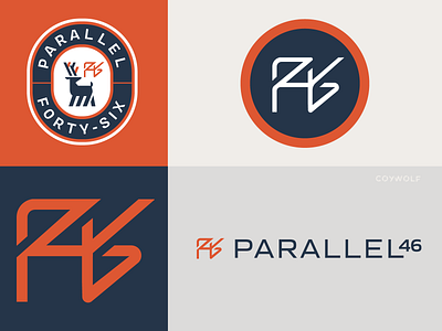 Parallel 46 Identity badge branding buck cres deer font design geometric identity logo logodesign logos logotype monogram parallel restaurant steakhouse type design typography