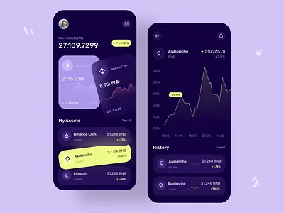 Crypto Wallet App app app design app ui app ui design crypto app crypto wallet design uihut visual visual design wallet app