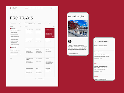 Harvard university — redesign concept adaptive branding design designers figma graphic design harvard logo mobile site typography ui uiux university userinterface ux web webdesign webdeveloper website