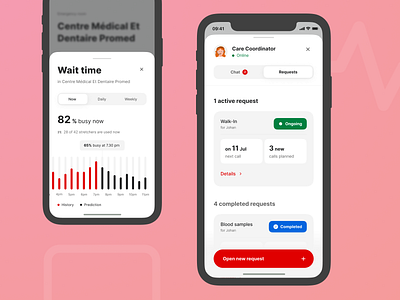 Doctr • Healthcare Assistant app branding button clean design mobile modal red tabs ui ux white