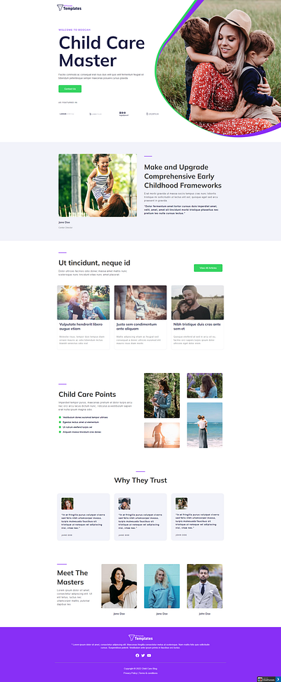 Child Care service child care points childcare childhoodframeworks clickfunnel graphic design growth health illustration mobile app design sales funnel ui website design website template