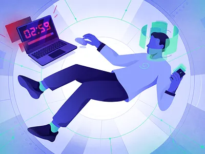 Procrastination character illustration vector