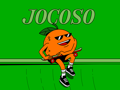 Jocoso character chill cover design fruit glasses illustration music orange skate skater smile vans vector