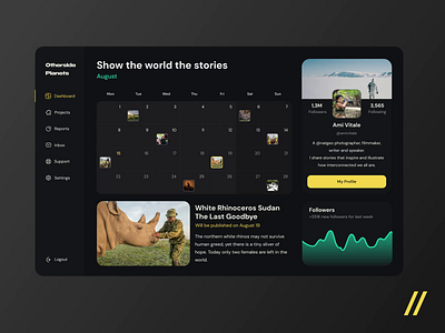 Social Media Accounts Manager account analytics animation calendar dark theme dashboard design interaction interface landing management plarform social media ui uiux ux web web interaction web site web ui