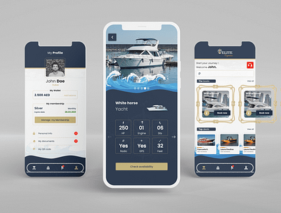 Boat Rental App branding design product design ui ux
