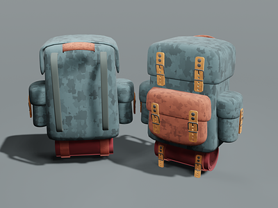 Stylized Backpack 3d 3d model backpack blender3d game art game asset hiking