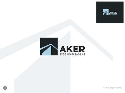 Aker Branding aker branding construction home icon logo nordic north norway renovation