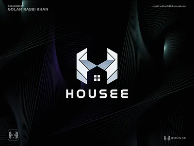 Housee Logo Design / Letter H Logo 3d brand guidelines brand identity branding cleaver smart creative logo design flat graphic design h letter home logo hose logo logo minimal modern logo real estate simple software symbol ui