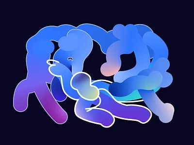 Titans & TItanides. abstract design digital illustration