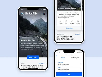 BMW Rent-a-Ride website bmw design mobile motorrad responsive ui design ui ux