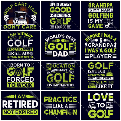 Golf t-shirt design bundle 2 design golf golf graphic golf lover golf player golf t shirt design graphic design new t shirt design print on demand t shirt t shirt design t shirt designer typography typography t shirt design