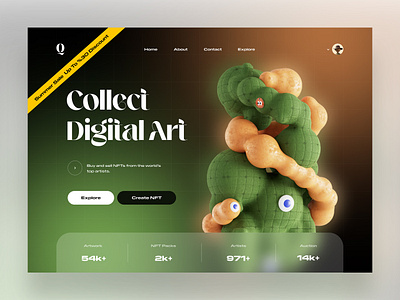 NFT landing page website 3d canada concept illustration iran landing landing page marketplace nft nfts ui ui design uiux ux ux design uxui web website