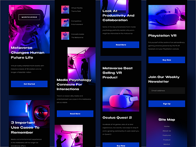 Morfoverse Product VR - Mobile Responsive blue dark mode metaverse mobile news nft product design responsive ui ui design uiux vr
