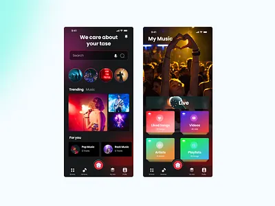 Music Player app branding design landing ui ux