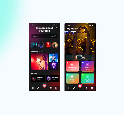 Music Player app branding design landing ui ux