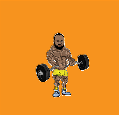 Body-builder 2d 2d character barbell biceps black guy body body builder characterdesign children book illustration design fitness illustration muscle power sport sport food sportsman training vector weights