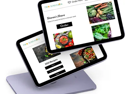 Two Suns Farm Web Design design ui
