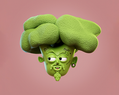 Broccoli 3d 3dillustration blender blender 3d broccoli character character design digital editorial illustration green green power illustration render veggy