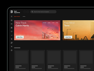 Featured Banners | BPM Supreme apple music banner dj featured featured banner homepage interface music product design spotify ui ux
